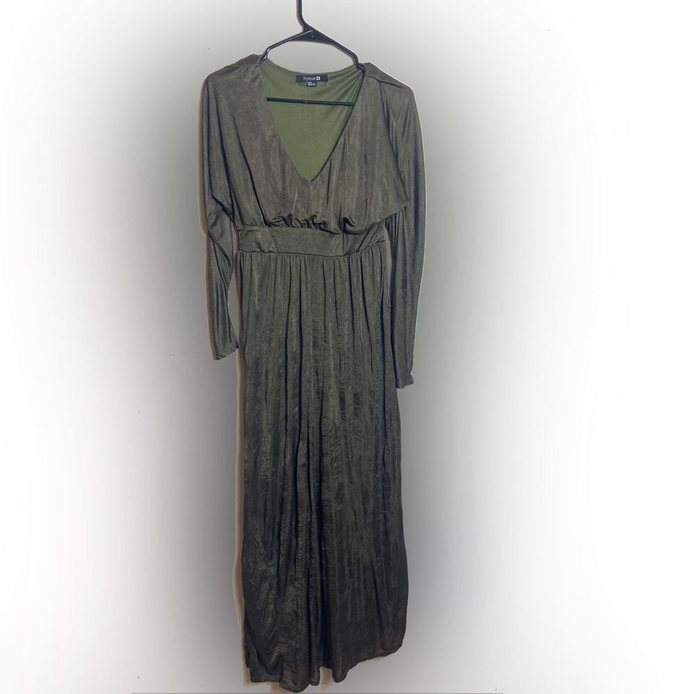 Green Long Sleeve Maxi Dress Medium